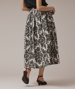 GRACE CONTINENTAL ダマスクジャガードタックスカート