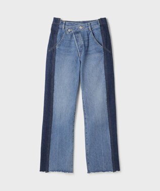 GRACE CONTINENTAL リメイクフレアデニムパンツ ブルー