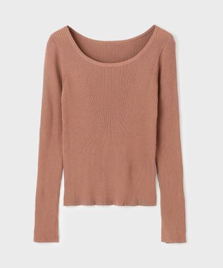 GRACE CONTINENTAL リブニットトップ ブラウン