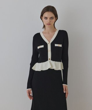 GRACE CONTINENTAL バイカラーニットワンピース