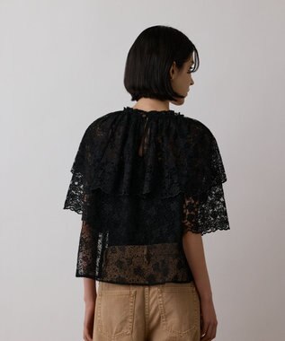 GRACE CONTINENTAL レースケープブラウス ブラック
