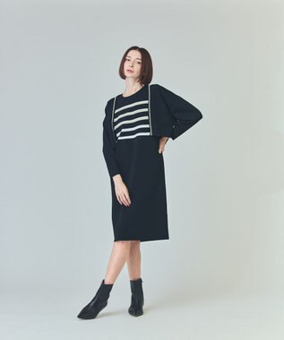 ★イオ★グレースコンチネンタル　グレースクラス　ロープボーダーワンピース ロープボーダーワンピース / GRACE CONTINENTAL | GRACE