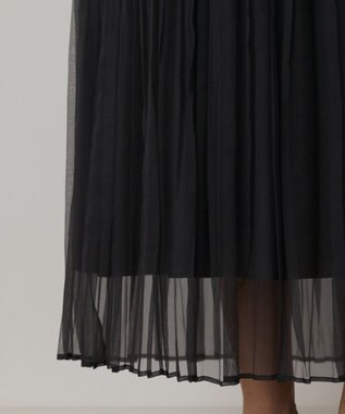 GRACE CONTINENTAL オーガンスパンコールスカート グレー