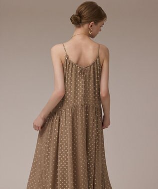 GRACE CONTINENTAL フォイルドットキャミワンピース ベージュ