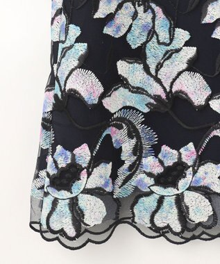 GRACE CONTINENTAL フラワー刺繍プリントトップ ブラック