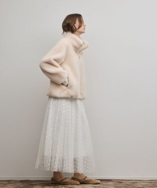 GRACE CONTINENTAL ウールボアスタンドカラージャケット キナリ