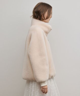 GRACE CONTINENTAL ウールボアスタンドカラージャケット キナリ