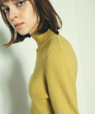 GRACE CONTINENTAL ビジューリブニットトップ イエロー