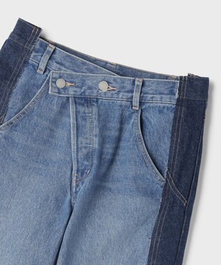 GRACE CONTINENTAL リメイクフレアデニムパンツ ブルー