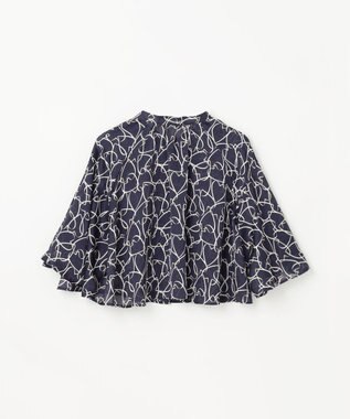 GRACE CONTINENTAL ラインハートケープブラウス ネイビー