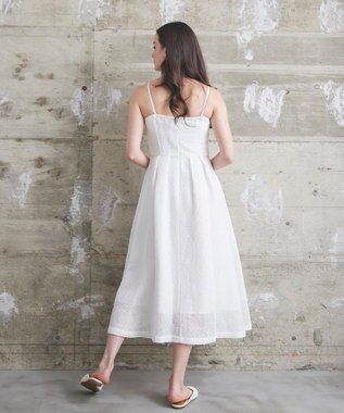 GRACE CONTINENTAL メッシュツイードキャミドレス ホワイト