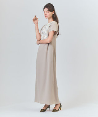 GRACE CONTINENTAL コサージュビジュードレス ベージュ