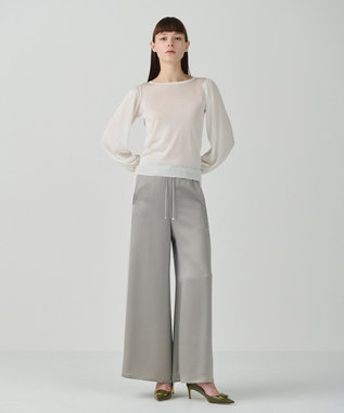 GRACE CONTINENTAL シアーラメニットトップ ホワイト