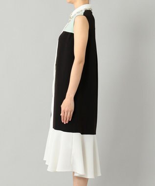 GRACE CONTINENTAL カラーブロックシャツドレス ブラック