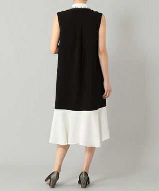 GRACE CONTINENTAL カラーブロックシャツドレス ブラック