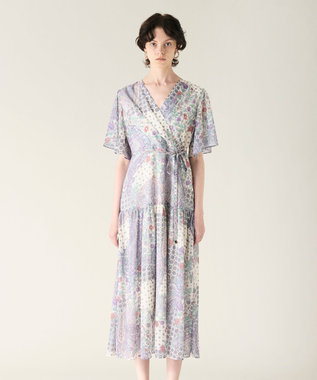 GRACE CONTINENTAL ペイズリーカシュクールワンピース ベージュ