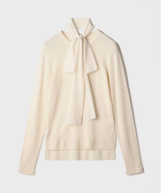 GRACE CONTINENTAL ボウ付ニットトップ ホワイト