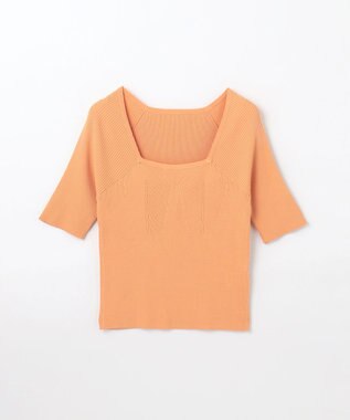 GRACE CONTINENTAL ハーフスリーブニットトップ オレンジ