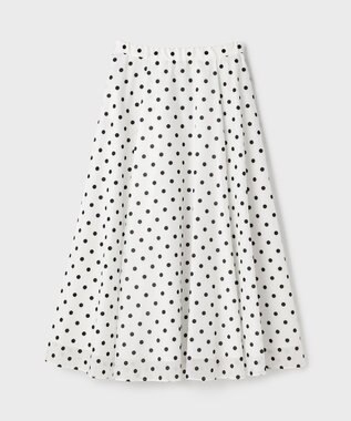 GRACE CONTINENTAL ドットフロッキータックスカート ホワイト