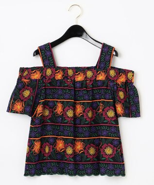 GRACE CONTINENTAL - GRACE CONTINENTAL 17AW オフショルダーリボントップ バティックプリントオフショルトップ / GRACE CONTINENTAL