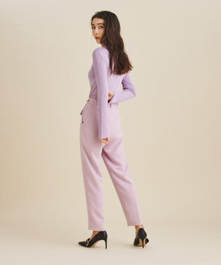 GRACE CONTINENTAL フロントフラップスリムパンツ ピンク