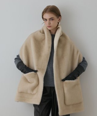 GRACE CONTINENTAL フェイクミンクストール ベージュ
