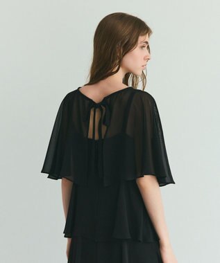 GRACE CONTINENTAL シフォンケープドレス ブラック