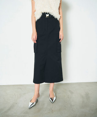GRACE CONTINENTAL ツイルワークスカート ブラック