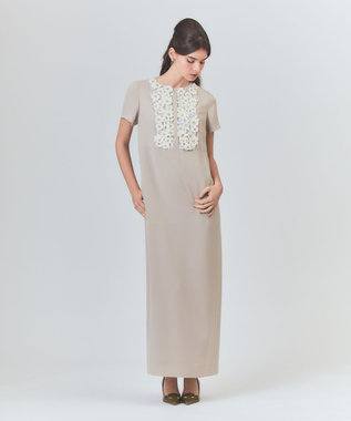 GRACE CONTINENTAL コサージュビジュードレス ベージュ