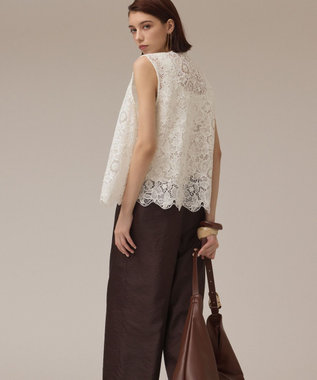 GRACE CONTINENTAL レース刺繍ベスト ホワイト