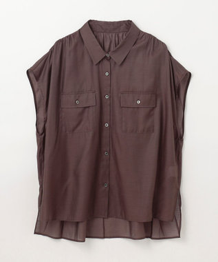 GRACE CONTINENTAL ギャザーシャツ ブラウン