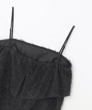 GRACE CONTINENTAL フリンジジャガードノースリーブ トップ ブラック