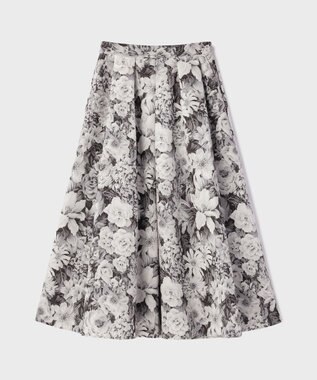 GRACE CONTINENTAL アンティークフラワータックスカート ブラック