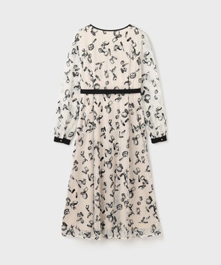 GRACE CONTINENTAL コスメフロッキープリントワンピース キナリ