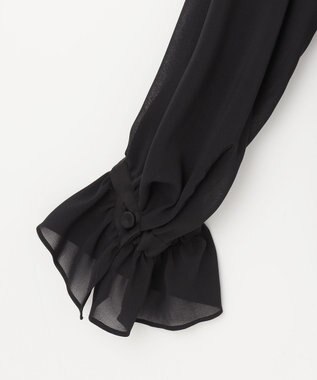 GRACE CONTINENTAL シアーラッフルカラーブラウス ブラック