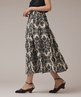 GRACE CONTINENTAL ダマスクジャガードタックスカート キナリ