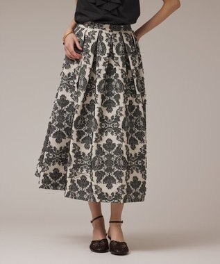 GRACE CONTINENTAL ダマスクジャガードタックスカート キナリ