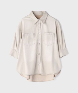 GRACE CONTINENTAL ツイルハーフスリーブシャツ ベージュ