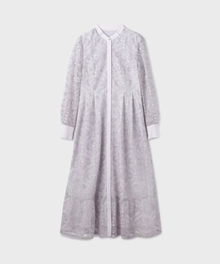 GRACE CONTINENTAL オーナメント刺繍フレアワンピース ラベンダー