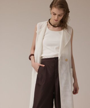 GRACE CONTINENTAL カラミロングジレ ホワイト