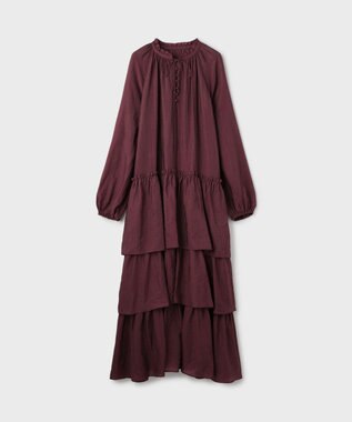 GRACE CONTINENTAL ヨウリュウティアードワンピース ボルドー