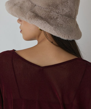 GRACE CONTINENTAL フロッキーオーバーカットトップ ボルドー