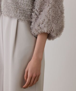 GRACE CONTINENTAL フラワーチュール刺繍ブルゾン グレー