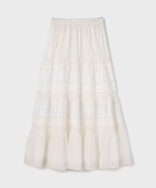 GRACE CONTINENTAL ピンタックティアードスカート ホワイト