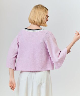 GRACE CONTINENTAL ツイーディーニットカーディガン ピンク