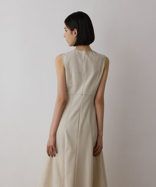 GRACE CONTINENTAL ステッチカットワンピース ベージュ