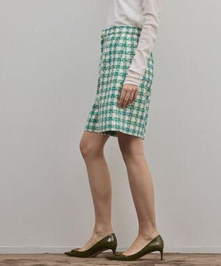 GRACE CONTINENTAL ツイードショートパンツ グリーン