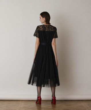 GRACE CONTINENTAL チュールプリーツドレス ブラック