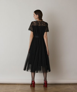 GRACE CONTINENTAL チュールプリーツドレス ブラック
