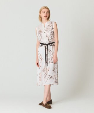 GRACE CONTINENTAL ドローイングキャットワンピース ベージュ